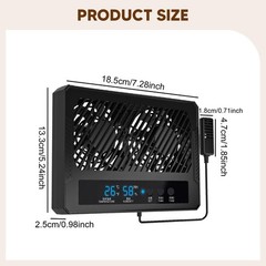 Fan for Reptile Enclosure Thermometer Hygrometer Digital with High Temp Alarm