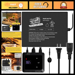 Adjustable Reptile Heat Pad 16W with PID Thermostat for Lizard, Snake, Bearded D