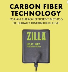 Zilla Terrarium Heat Mat for Reptiles, Black, Small, 10-20 Gallon, 8 Watt New