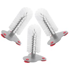 3Pcs White Turtle Shell Cleaning Brush Set with Suction Cups for Turtle Tanks