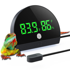 LED Rechargeable Reptile Thermometer Hygrometer, Always-On Display |