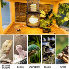 2 PCS Retractable Reptile Heat Lamp Guard,Reptile Anti-Scald Mesh Cage Guard Lam