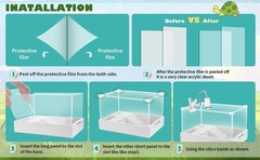 Small Turtle Starter Kit with Integrated Pump, Basking Light, Clear Acrylic 3…