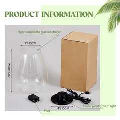 LED Glass Plant Terrarium Kit – Desktop Planter for Succulents, Moss & Mini Gard