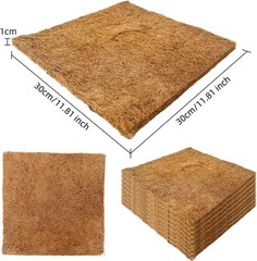 6-Pack Natural Coconut Fiber , 12×12 Inch Eco-Friendly Terrarium Liner & Bedd…