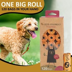 Dog Poop Bags – 120 Count Compostable Biodegradable Plant Based Pet Waste Bag…
