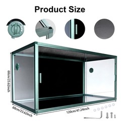 Reptile Enclosure 120 Gallon Large Reptile Terrarium Habitat Tank, 48″x24″x24″
