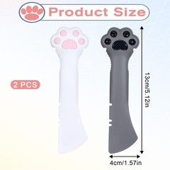 2PCS Cat Food Spoon, Reusable Cat Paw Pet Foods Can Opener with Spoon, Silico…