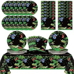 Reptile Snake Birthday Party Supplies Serves 24 Lizard Green, Brown, Black