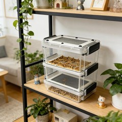 Mealworm Breeding Kit For Reptiles, Birds, And Pets 3-Layer Silkworm Feeder Box