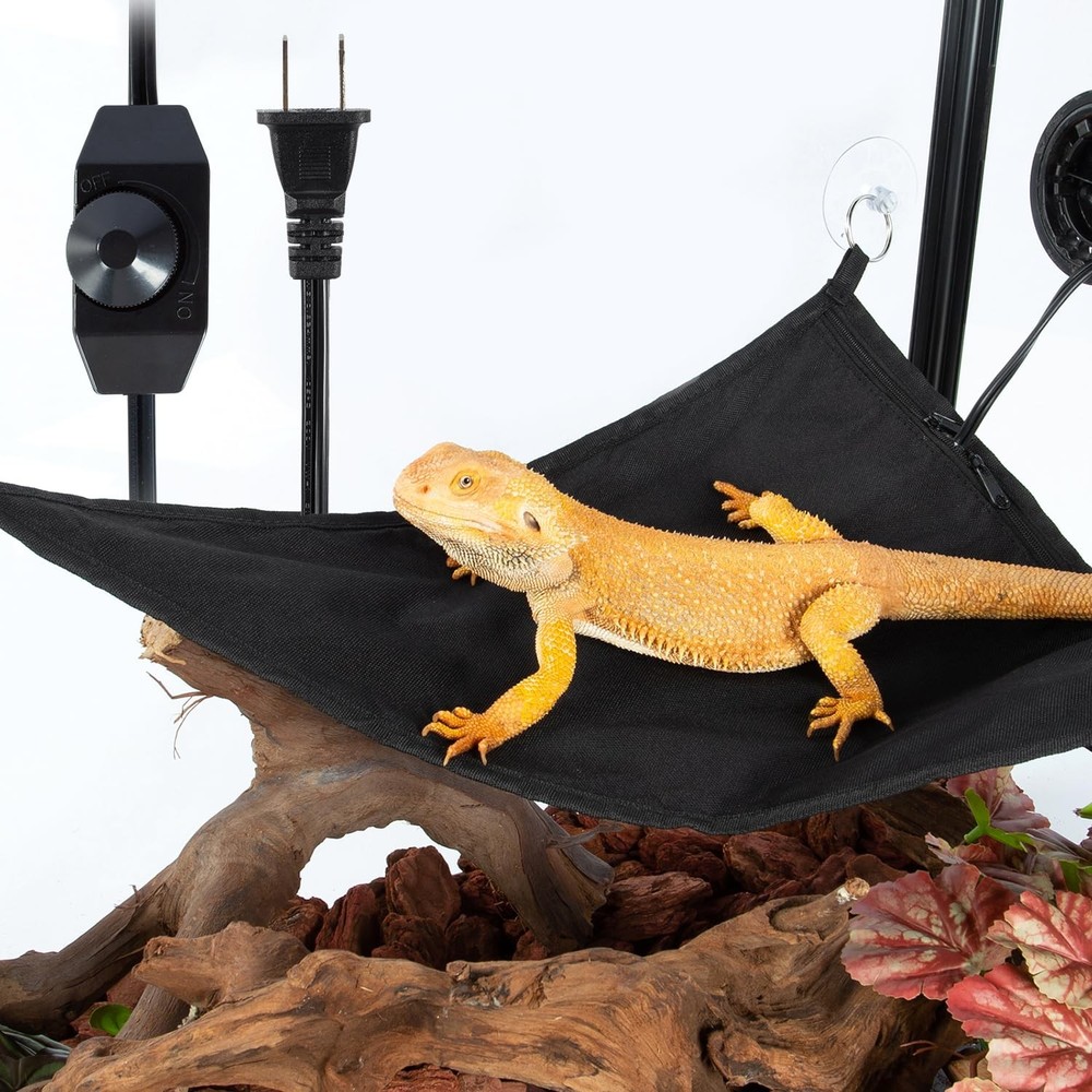 2-in-1 Reptile Heating Hammock, Heating Pad, Dimming Controller, Lizard.