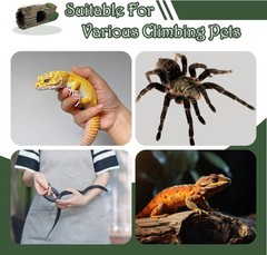 Reptile Hide Resin Hollow Log Cave W/ Two Strong Suction Cups,Gecko Tank