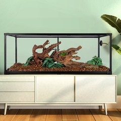 67 Gallon Reptile Tank Glass Reptiles Terrarium Sliding Door Top Ventilation