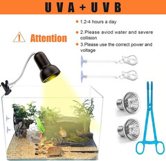 Reptile Heat Lamp Light, UVA UVB Reptile Light, Reptile Turtle Heating Lamps for