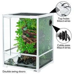 30 Gallon Reptile Tank 18″ x 18″ x 24″ Reptile Terrarium, Full View Glass Ter…