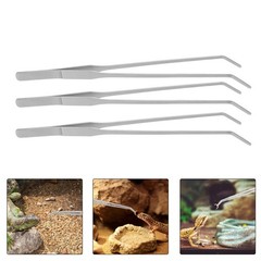 6Pcs Silver Stainless Steel Aquarium Plant Tweezers Round Nose Feeding Tool