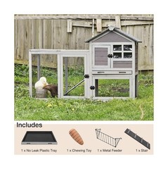 Indoor Outdoor Rabbit Hutch, Large Bunny Cage Small Animal Houses & Habitats,…