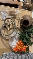 Lizard Coco Den with Ladder, Reptile Hideouts Gecko Coconut Husk Hut with Artifi