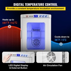 VEVOR Reptile Incubator 25L Digital Egg Incubator 2-42°C for Small Reptiles