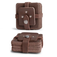 Hide & Drink Leather Coasters Set of 8, Premium Leather Table Protection for …