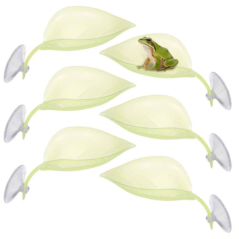 Reptile Leaf Resting Platform with Suction Cups Beige 6Pcs