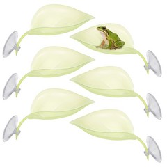 Reptile Leaf Resting Platform with Suction Cups Beige 6Pcs