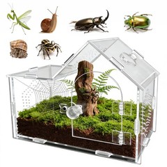 GTSEEMUU Acrylic Jumping Spider Enclosure | Magnetic Lock | 7.9 x 4 x 6 Inch