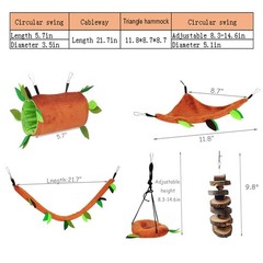 6 Pcs Hamster Hammock Small Animals Hanging Warm Bed House Organic Natural Ap…