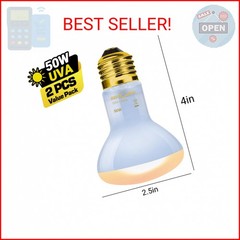 REPTI ZOO Reptile Heat Lamp, 2 Pack 50W Daylight Basking Spot Lamp for Reptiles