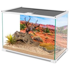 AWERT 48×18 inches Reptile Habitat Background Blue Sky Oasis Orange Desert Te…