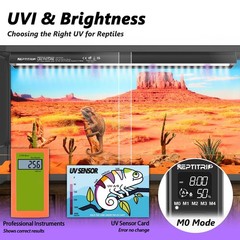 27-Inch LED UVB Reptile Light with Auto On/Off & Preset Day-Night Cycle Dimmi…