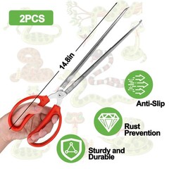 Snake Feeding Tongs,2PCS 15 Inch Reptile Feeding Tongs,Extra Long Large Tweez…
