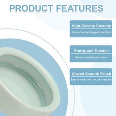 Reptile Food Bowl Worm Water Dish Ceramic Pet Bowl Small 3″ Light Cyan