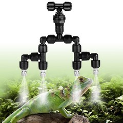 15 Pack 1/4″ Four-Head Reptile Mister System Reptile Mister Nozzle Kit,360 De…