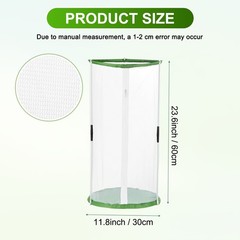 Outdoor Butterfly Habitat Cage Terrarium [White with Green, 12 x 12 x 24 Inch]