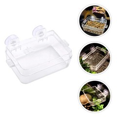 2pcs Reptile Water Dish Transparent Basin Lizard Feeder Anti-Escape Feeding Bowl