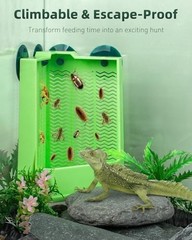 Reptile Escape-Proof Feeder Bowl Wall-Mount Dish for Lizards & Frogs