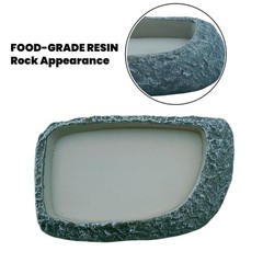 Reptile Feeding Dish, Water Dish and Food Bowl, Resin Rock Reptile Feeding Te…