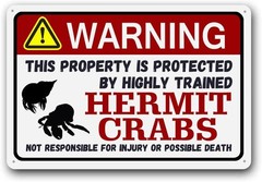 Eveokoki Hermit Crab Sign – Funny Metal Pet Gift, Exotic & Small Pet, 8 x 12 …