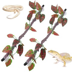VCEPJH Reptile Climbing Branch Decor 2 Pcs Bendable Jungle Vine with Suction …