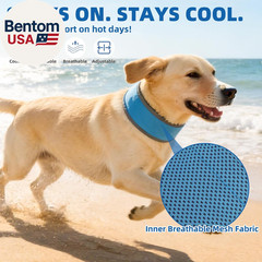 Dog Cooling Bandana, Reflective Instant Chill Ice Cool Neck Wrap, Breathable Dog