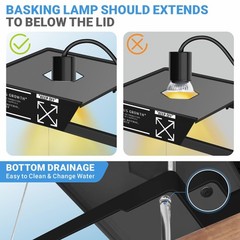 GOZILLA Turtle Tank Kit(Tank+Lamp+Filter), Upgrade PC Turtle Tank Starter Kit…