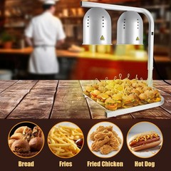 Heat Lamp Food W/ Two 250W Bulbs Fast & Even Heating Food Heat Lamp