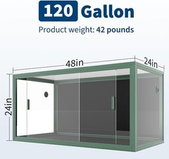 120 Gallon Bearded Dragon Tank, 4x2x2 FT Reptile Terrariums Front Opening