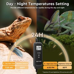REPTITRIP 5.5 Inch Reptile Heat Lamp Fixture with PID Thermostat & 100W Ceram…