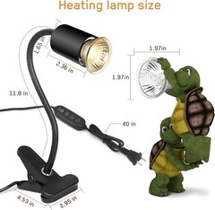 Premium Reptile Heat Lamp: Adjustable, Timed Heating with UVA/UVB Light – 50W