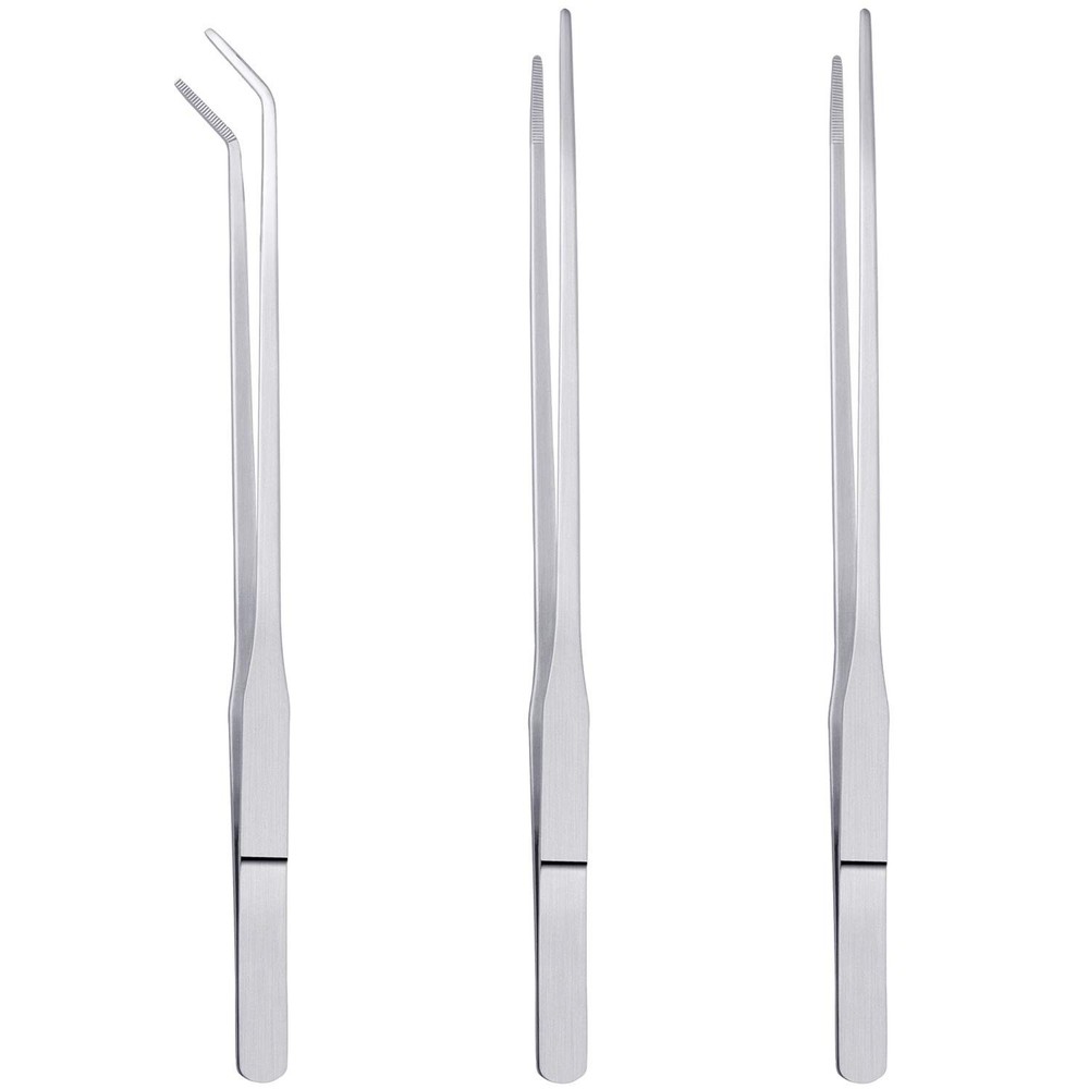 3 Pcs Aquarium Tweezers, Stainless Steel Feeding Tongs Straight and Curved Tw…