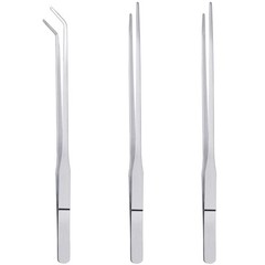 3 Pcs Aquarium Tweezers, Stainless Steel Feeding Tongs Straight and Curved Tw…
