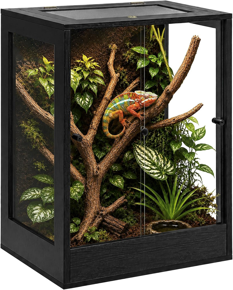 24″ X 18″ X 36″ Tall Reptile Terrarium, 65 Gallon Glass Chameleon Cage, Vertical