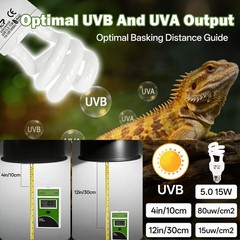 15W Tropical UVB 5.0 Reptile Light Compact Fluorescent Lamp With UV Sensor